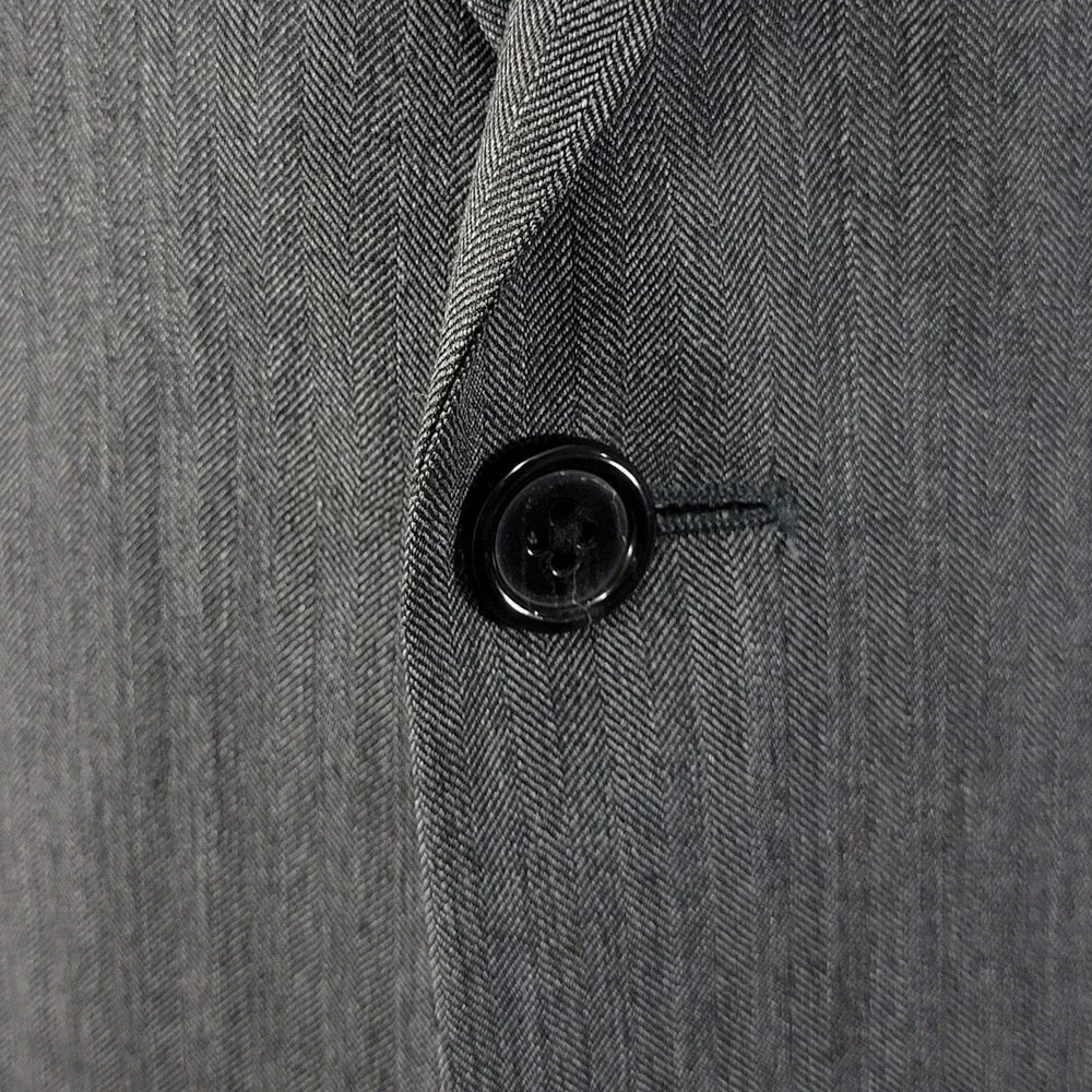 JOS A BANK Signature Mens Sport Coat Blazer Two Button Gray herringbone Wool 46R